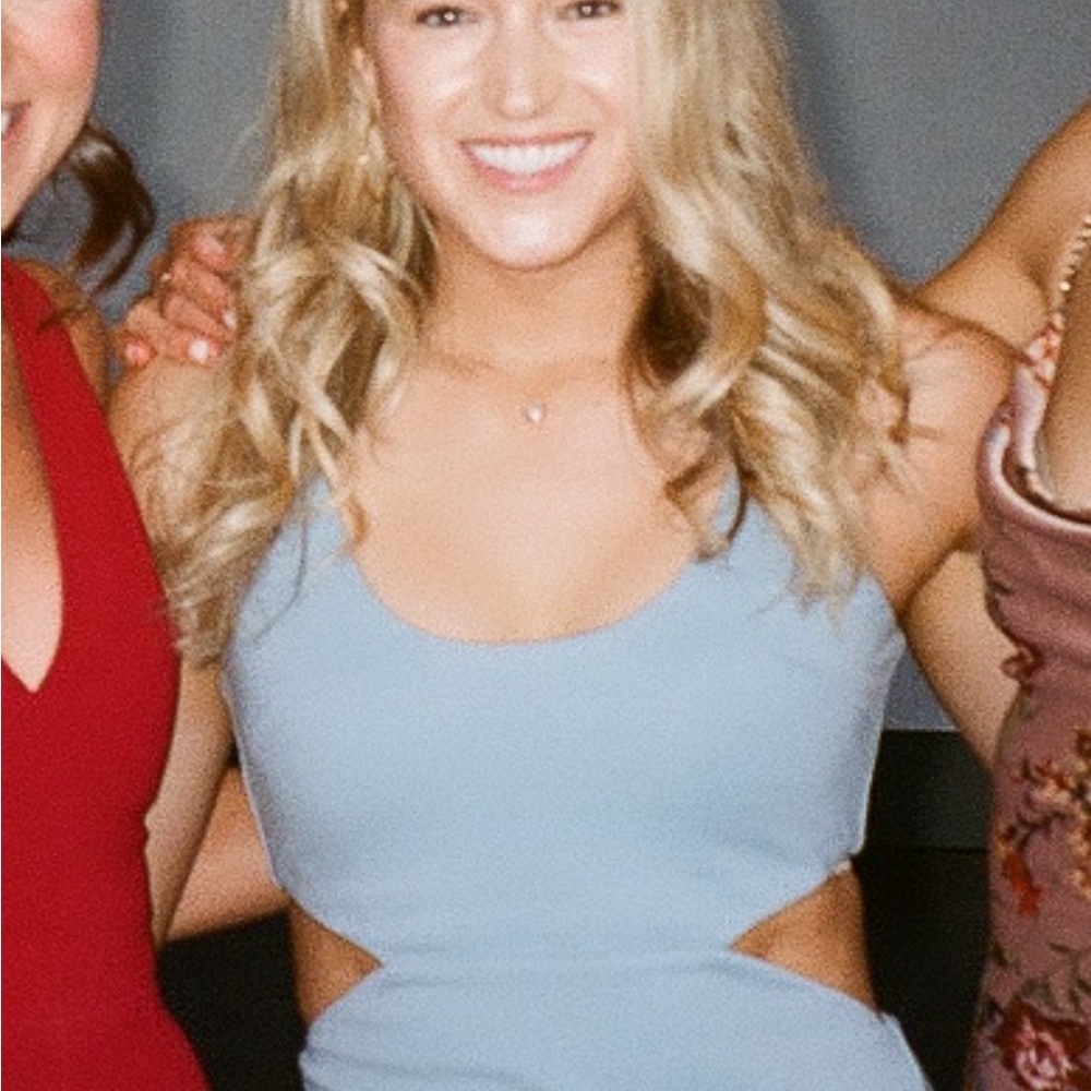 Lovers + Friends One-Shoulder Light Blue Bodycon Dress